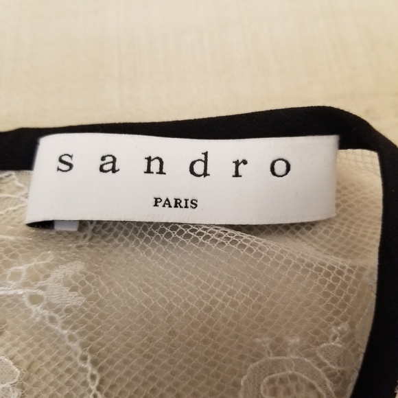 {2} Sandro Paris Rozen Lace Colorblock Dress - Picture 13 of 16